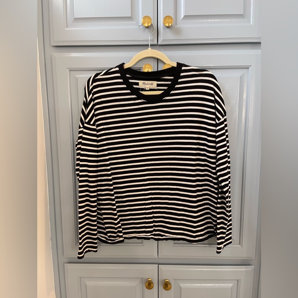 Long sleeve Madewell stripe tee size small